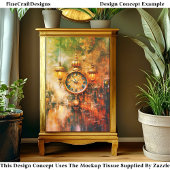 Levendige gouden klok & lantaarns CS4 Decoupage Tissuepapier