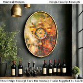 Levendige gouden klok & lantaarns CS4 Decoupage Tissuepapier