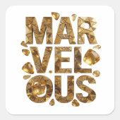 Levendige Gouden MARVELOUS Sticker Afbeelding (Voorkant)