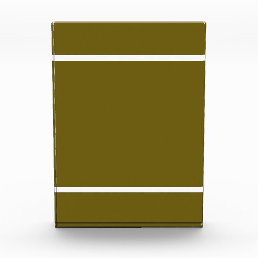 Levendige gouden olijf strakke witte accentstrepen fotoblokken (Voorkant)