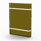 Levendige gouden olijf strakke witte accentstrepen fotoblokken (Rechts)