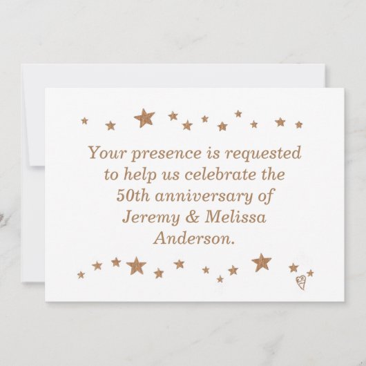 Levendige Gouden Sterren 50e Verjaardagsuitnodigin Kaart (Voorkant)