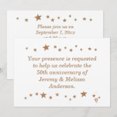 Levendige Gouden Sterren 50e Verjaardagsuitnodigin Kaart (Voorkant / Achterkant)