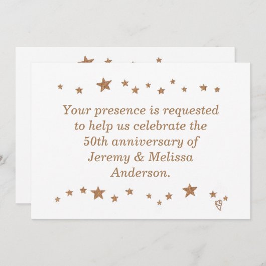 Levendige Gouden Sterren 50e Verjaardagsuitnodigin Kaart (Voorkant / Achterkant)