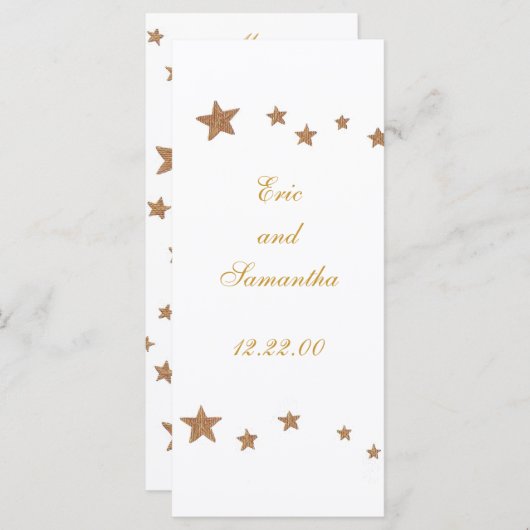 levendige gouden sterren, menkkaarten menu (Voorkant / Achterkant)