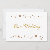 Levendige gouden sterren Onze bruiloft uitnodiging (Voorkant)
