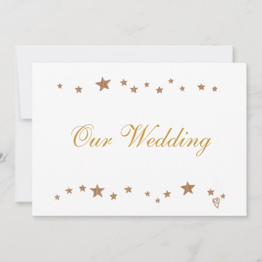 Levendige gouden sterren Onze bruiloft uitnodiging (Voorkant)