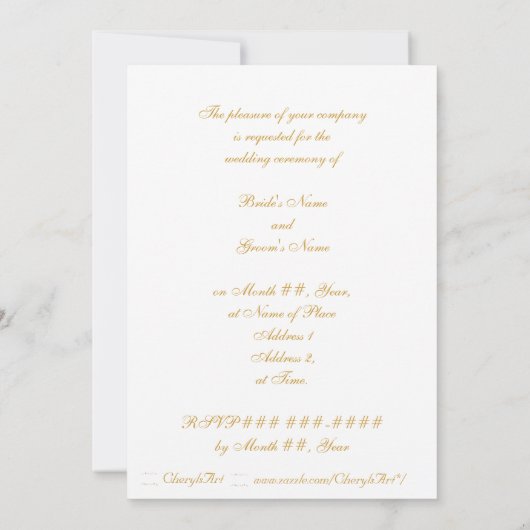 Levendige gouden sterren Onze bruiloft uitnodiging (Achterkant)