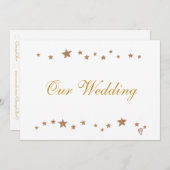 Levendige gouden sterren Onze bruiloft uitnodiging (Voorkant / Achterkant)