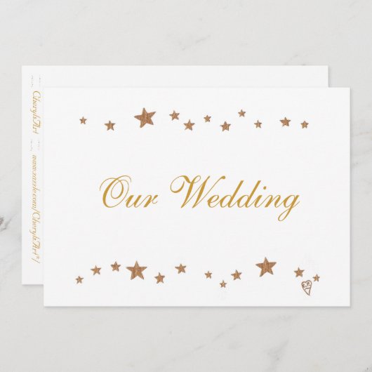 Levendige gouden sterren Onze bruiloft uitnodiging (Voorkant / Achterkant)