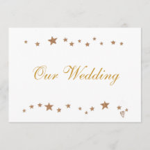 Levendige gouden sterren Onze bruiloft uitnodiging