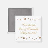 levendige gouden sterren, sparen de date trouwmagn magneet (Voorkant / Achterkant)