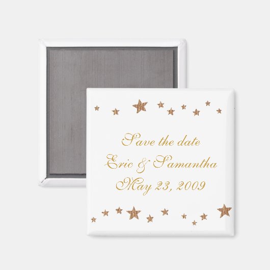 levendige gouden sterren, sparen de date trouwmagn magneet (Voorkant / Achterkant)