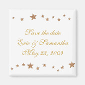 levendige gouden sterren, sparen de date trouwmagn magneet (Voorkant)