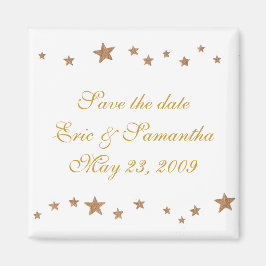 levendige gouden sterren, sparen de date trouwmagn magneet