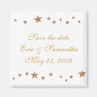 levendige gouden sterren, sparen de date trouwmagn magneet