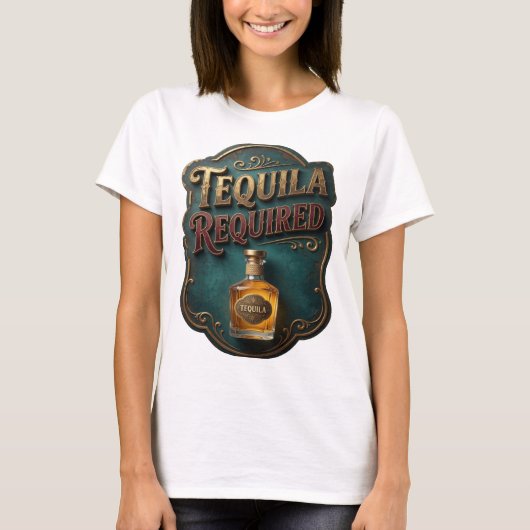 Levendige Gouden TEQUILA NODIG T-shirt (Voorkant)