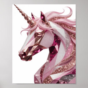 Levendige Gouden UNICORN Citaat Ontwerp Poster