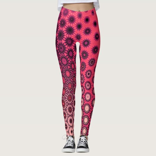 Levendige gradiënt Starburst Pattern Leggings (Voorkant)