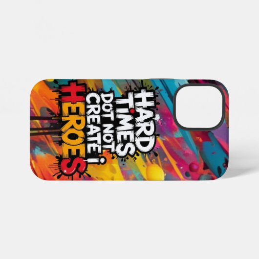 Levendige Gradiënt Typografische Create Helden iPhone Hoesje (Achterkant horizontaal)