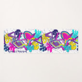 Levendige Graffiti Art met Custom Name Option Yogamat (Voorkant (horizontaal))