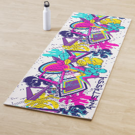 Levendige Graffiti Art met Custom Name Option Yogamat