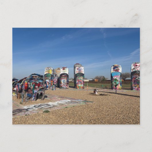 Levendige Graffiti-Bedekte Klassieke Auto's Briefkaart (Voorkant)