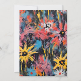 Levendige graffiti bloemen kunst feestdagenkaart