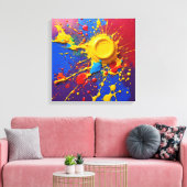 Levendige Graffiti Burst Canvas - Abstracte kunstp Afdruk (Insitu (Woonkamer))