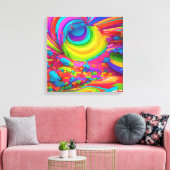 Levendige Graffiti Burst - Kleurrijke Pop Art Canv Canvas Afdruk (Insitu (Woonkamer))