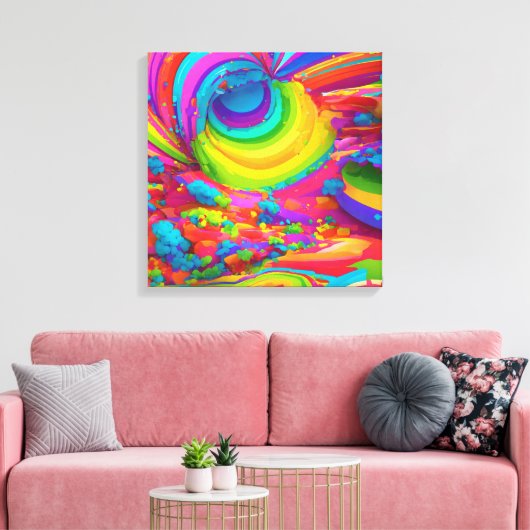 Levendige Graffiti Burst - Kleurrijke Pop Art Canv Canvas Afdruk (Insitu (Woonkamer))