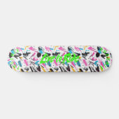 Levendige graffiti & neongroen 'Live to Ride' Mott Persoonlijk Skateboard (Horizontaal)