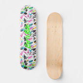 Levendige graffiti & neongroen 'Live to Ride' Mott Persoonlijk Skateboard (Voorkant)