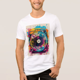 "Levendige Graffiti Platenspeler Vinyl T-Shirt" Tri-Blend Shirt