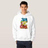 Levendige graffiti-stijl 'Swe Pac Sun' Hoodie (Voorkant volledig)