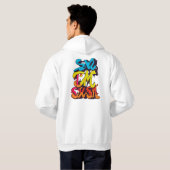 Levendige graffiti-stijl 'Swe Pac Sun' Hoodie (Achterkant volledig)