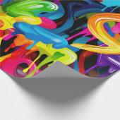 Levendige graffitidruppel cadeaupapier (Hoek)