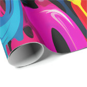 Levendige graffitidruppel cadeaupapier (Rol Hoek)