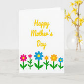 Levendige Grafische Bloemen Kaart (Gele Bloem)