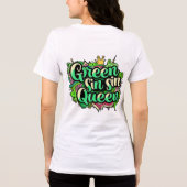 Levendige Green Sin Queen handgetekende typografie Tri-Blend Shirt (Achterkant)