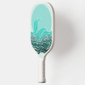 Levendige greens van oceaangolven & zonsondergang  pickleball paddle (Links)