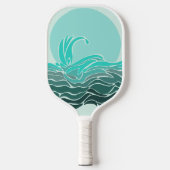Levendige greens van oceaangolven & zonsondergang  pickleball paddle (Voorkant)