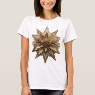 Levendige grijze Gouden Ster-afdruk T-shirt