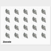 Levendige grijze TREE-sticker Motief Vierkante Sticker (Vel)