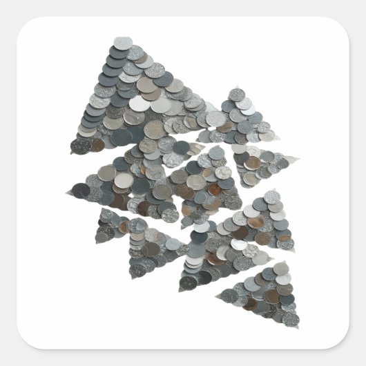 Levendige grijze TREE-sticker Motief Vierkante Sticker (Voorkant)
