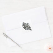 Levendige grijze TREE-sticker Motief Vierkante Sticker (Envelop)