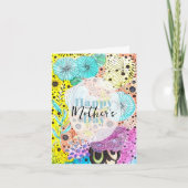 Levendige grillige florale artistieke Moederdag Kaart (Voorkant)