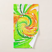 Levendige groen-Oranje wervelkunst Bad Handdoek (Handdoek)