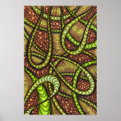 Levendige Groene Abstracte Maximalistische Organis Poster (Voorkant)