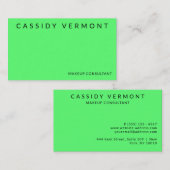 Levendige Groene Beauty Make-up Hair Consultant Visitekaartje (Voorkant / Achterkant)